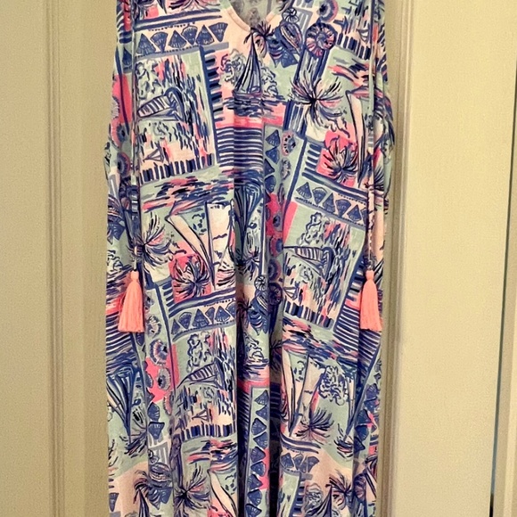 Lilly Pulitzer Margot Whisper Blue Yeah Buoy Dress XL - Picture 3 of 7
